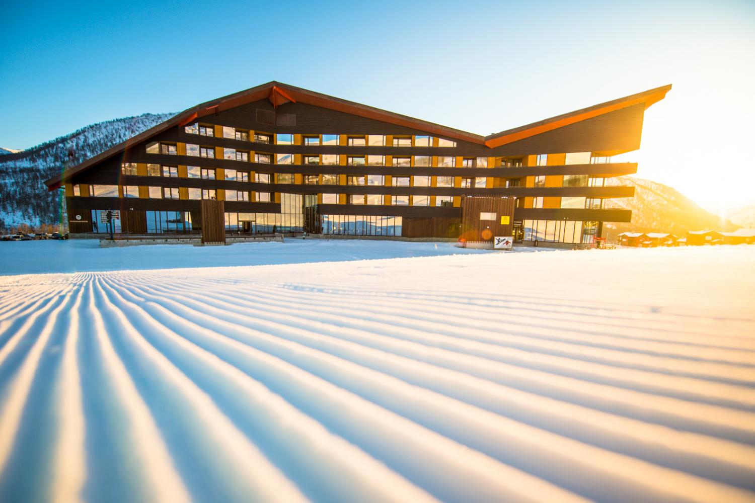 Myrkdalen Hotel during winter